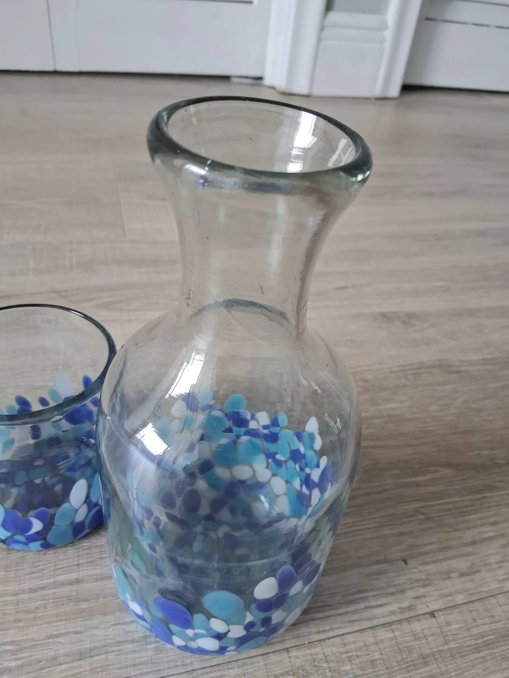 Hand Blown Recycled Glass Carafe and Tumbler Set by Novica